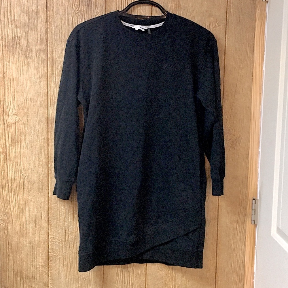 DKNY NWOT black sport sweater dress with pockets